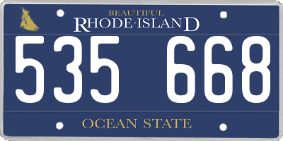 RI license plate 535668