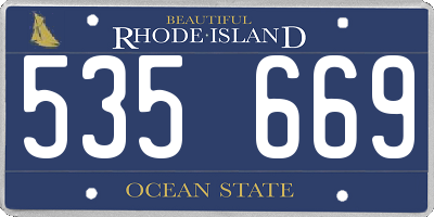 RI license plate 535669