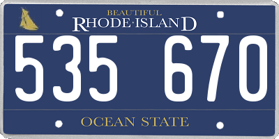RI license plate 535670