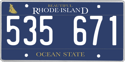 RI license plate 535671