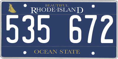 RI license plate 535672