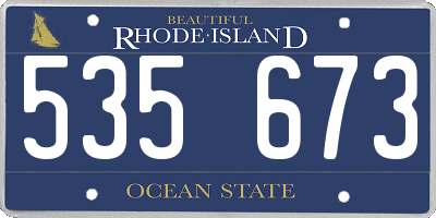 RI license plate 535673