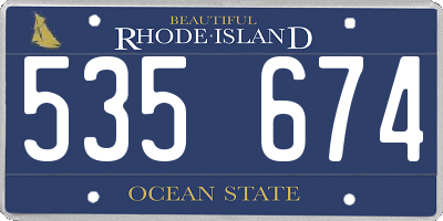 RI license plate 535674