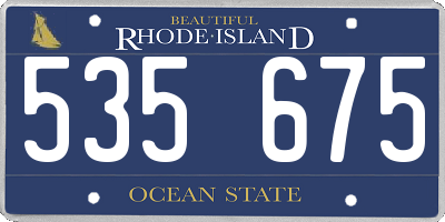 RI license plate 535675