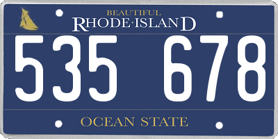 RI license plate 535678