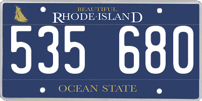 RI license plate 535680