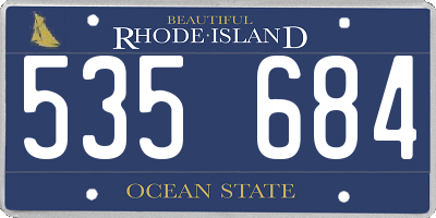 RI license plate 535684