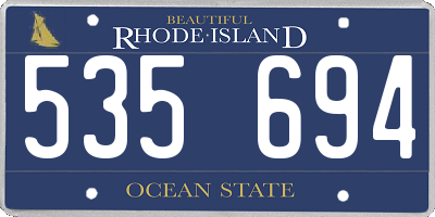 RI license plate 535694