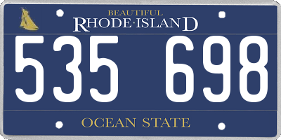 RI license plate 535698