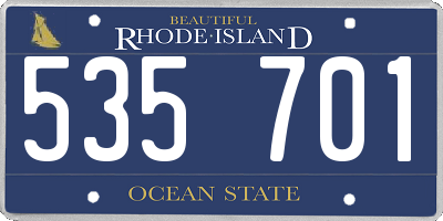 RI license plate 535701