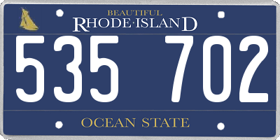 RI license plate 535702