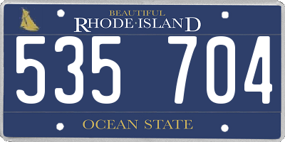 RI license plate 535704