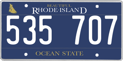 RI license plate 535707