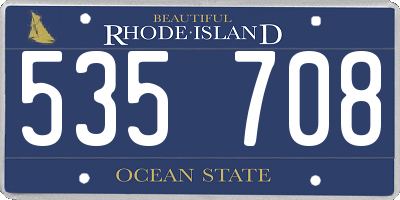 RI license plate 535708