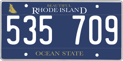 RI license plate 535709