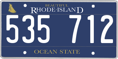 RI license plate 535712