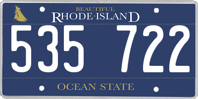 RI license plate 535722