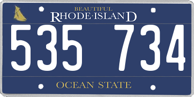 RI license plate 535734
