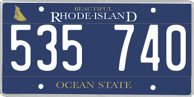 RI license plate 535740