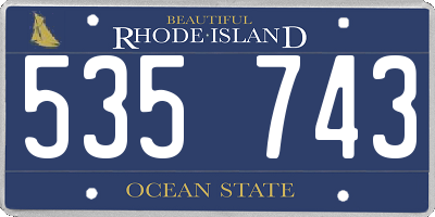 RI license plate 535743