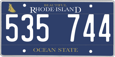 RI license plate 535744