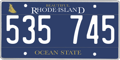 RI license plate 535745
