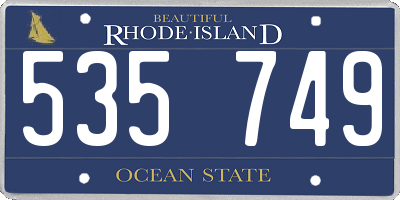 RI license plate 535749