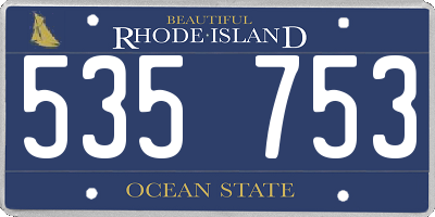 RI license plate 535753