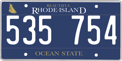 RI license plate 535754