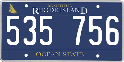RI license plate 535756