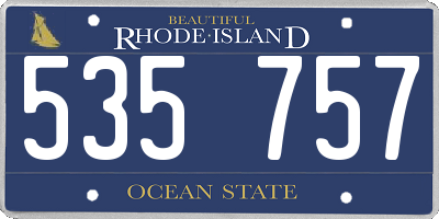 RI license plate 535757