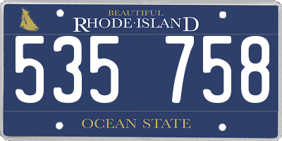 RI license plate 535758