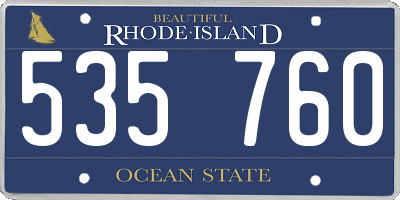 RI license plate 535760