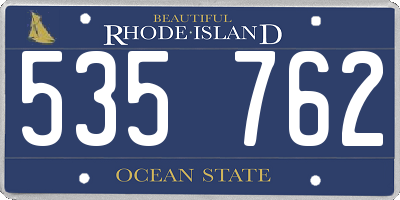 RI license plate 535762