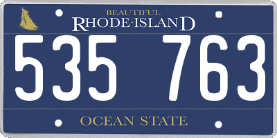 RI license plate 535763