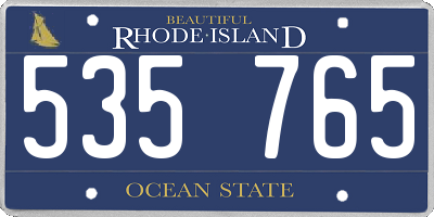 RI license plate 535765