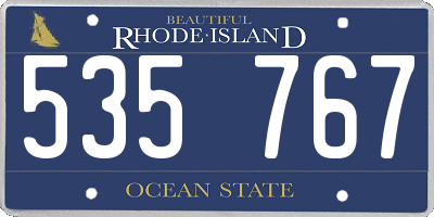 RI license plate 535767