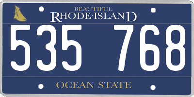 RI license plate 535768