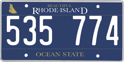 RI license plate 535774