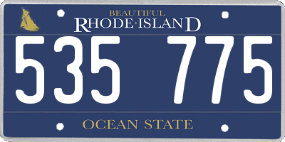 RI license plate 535775