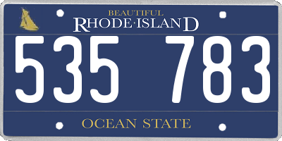 RI license plate 535783