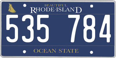 RI license plate 535784