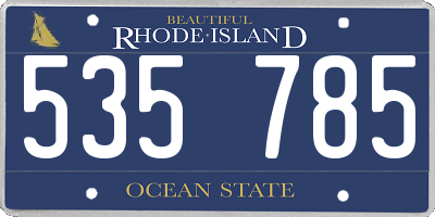 RI license plate 535785