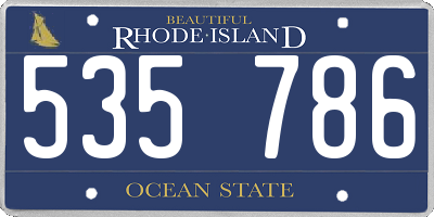 RI license plate 535786