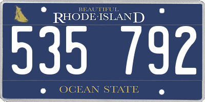 RI license plate 535792