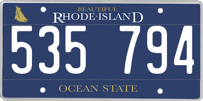 RI license plate 535794