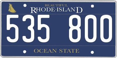 RI license plate 535800