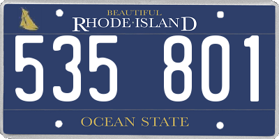 RI license plate 535801