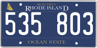 RI license plate 535803