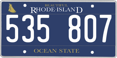 RI license plate 535807
